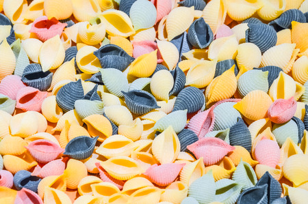 Colourful Pasta on a tableの写真素材
