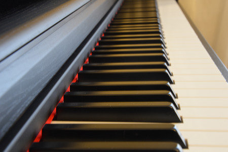 Piano Keyboard closeupの写真素材