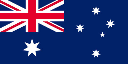The national flag of Australia is based on the British Blue Ensignâa blue field with the Union Jack in the upper hoist quarterâaugmented with a large white seven-pointed starのイラスト素材