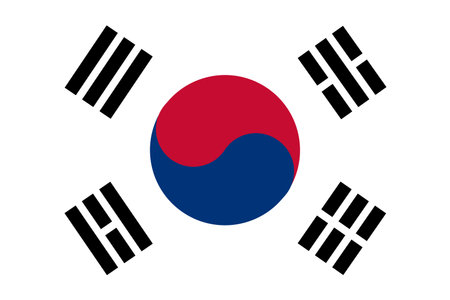 Flag of South Korea, also known as Taegeukgi, symbol of the country, yin-yangのイラスト素材