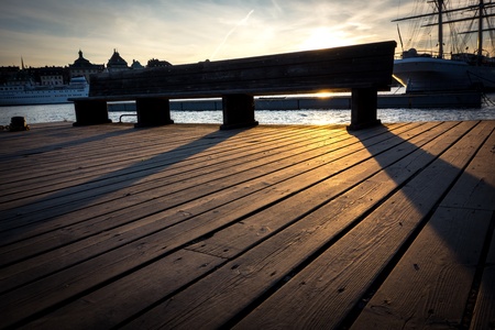 A beautiful sunset in Stockholm cityの写真素材