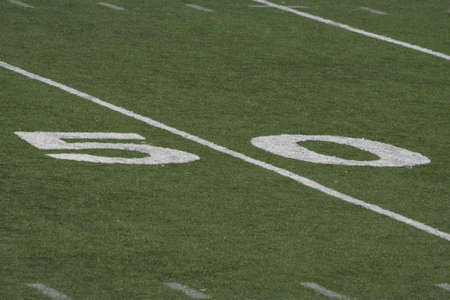50 yard line at turf football field
