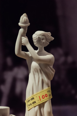 A priced \"Democracy goddess\", Hong Kong, Chinaの写真素材