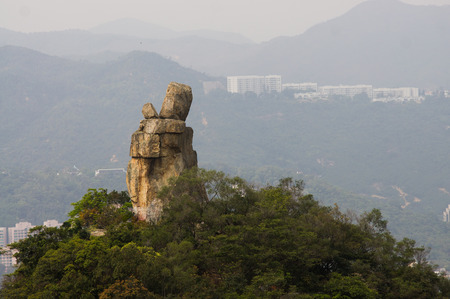 Amah rock of Hong Kong, Chinaの写真素材