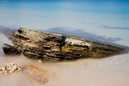 Colourful stone with sea, Tai Po, Hong Kong, Chinaの写真素材