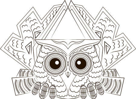 Pattern in the form of funny scared owlのイラスト素材