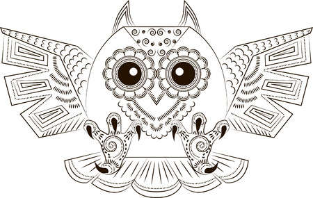 Pattern in the form of funny angry owlsのイラスト素材