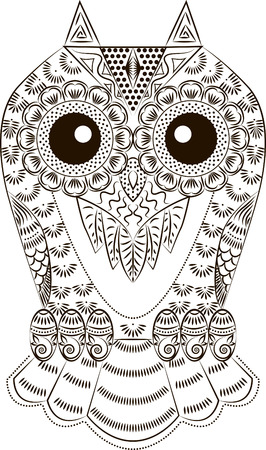 Pattern in the form of a fun owlのイラスト素材