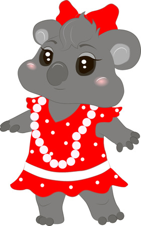Vector illustration of a baby koala in a dressのイラスト素材