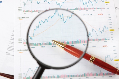 Charts, diagrams, tables. Business desktop.の写真素材