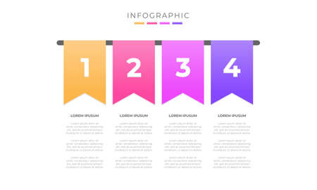 Modern business infographic. Infographics for business concept  with 4 steps.のイラスト素材