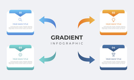 Business infographic flat design. Colourful infographic steps with text boxes. Business concept with 4 steps.のイラスト素材