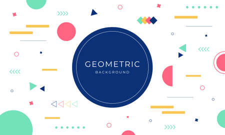 Flat abstract colorful shapes background.のイラスト素材