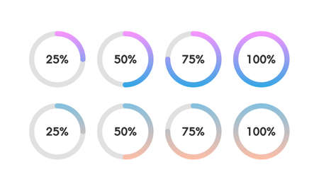 Circular progress loading bar. Vector Progress Rings.