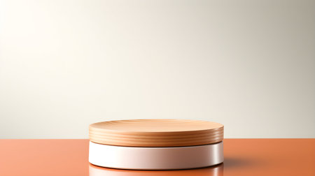 Wooden podium on a white background. can be used for display or montage your productsの素材
