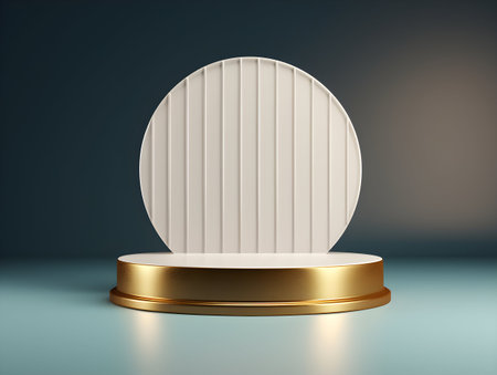 Abstract scene podium mockup. Award ceremony concept.の素材