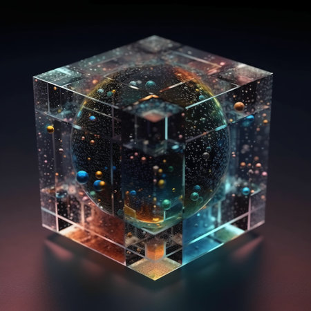 Abstract cube background. 3D illustration. 3D CG. High resolution.の素材