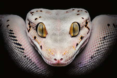 3D Rendering of a Boa constrictor isolated on black backgroundの素材