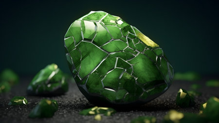 Broken glass on a dark background. 3d rendering, 3d illustration.の素材