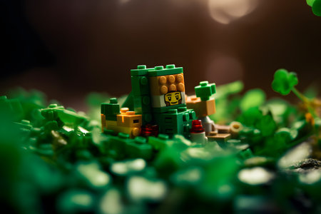 Miniature of green city. Creative conceptual image. Selective focusの素材