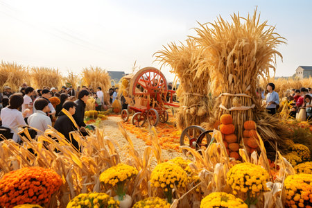 Unidentified people in the harvest festival in Ho Chi Minh city, Vietnam.の素材