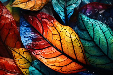 Colorful leaf background, close up. Colorful leaf background.の素材