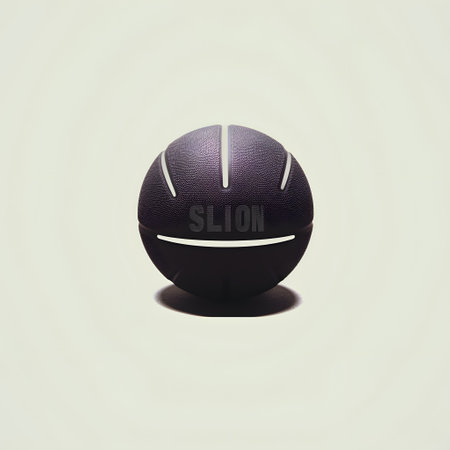 Black basketball ball with shadow on white background. 3D illustration.の素材