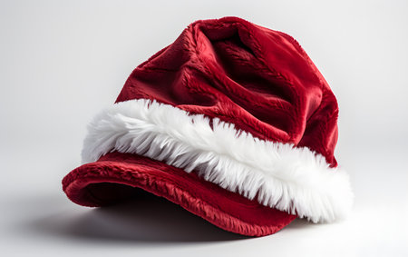Santa Claus hat on white background. Christmas and New Year concept.の素材
