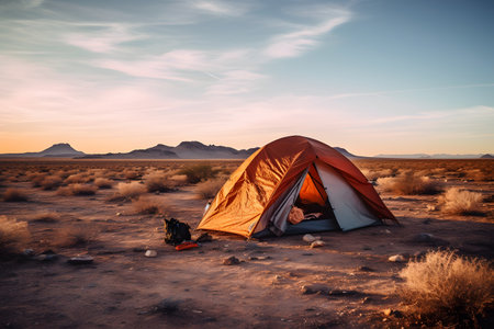 Camping in the desert of Utah, United States of America.の素材