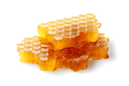 Honeycomb isolated on white background. 3d render illustration.の素材