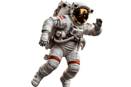 Astronaut in outer space, isolated on a white background.の素材