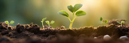 Green seedling illustrating concept of new life and green investment in agricultureの素材