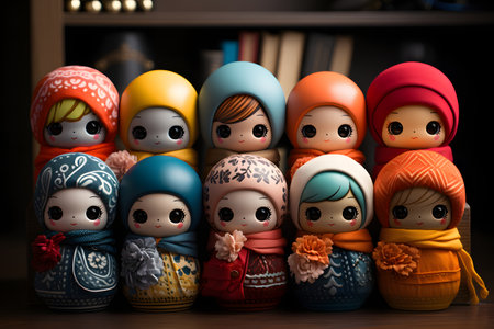Matryoshka dolls. Matryoshka is a traditional Russian doll.の素材