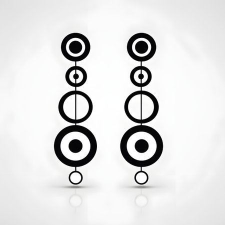Illustration of a pair of earrings on a white background.の素材