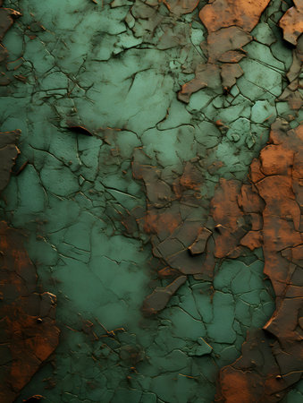 Old cracked paint on metal surface. Abstract background and texture for design.の素材