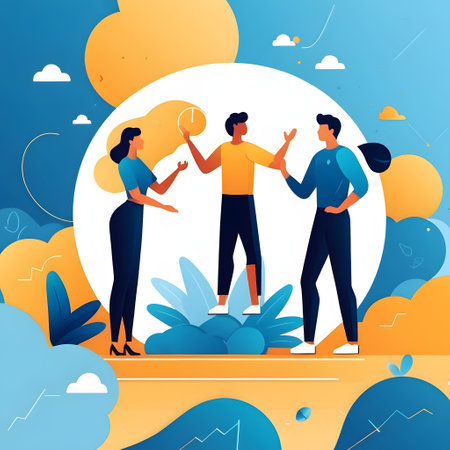 People playing tennis. Flat vector illustration. Teamwork concept for banner, website design or landing web pageの素材