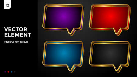 colorful luxury text speech bubble vector elements collectionのイラスト素材