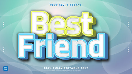 beautiful best friend style editable vector text effectのイラスト素材