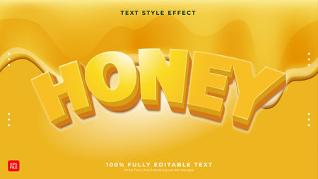 Editable vector text effect beautiful honey text style concept Premium Vectorのイラスト素材