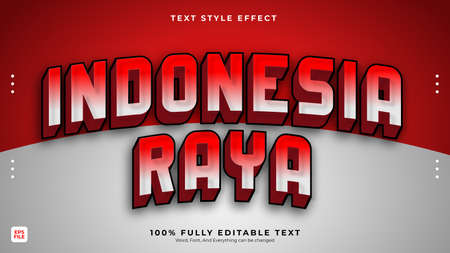Indonesian theme text effect editable vector text style Premium Vectorのイラスト素材