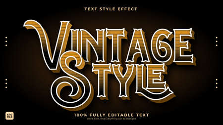Editable vector text effect retro text style concept Premium Vectorのイラスト素材