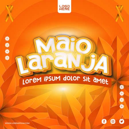 Maio laranja social campaign illustration background designのイラスト素材