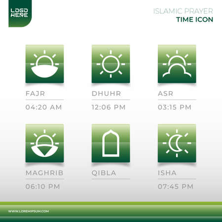 modern elegant icon collection design islamic prayer timeのイラスト素材