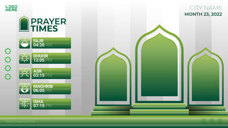 Islamic prayer time schedule design for social mediaのイラスト素材