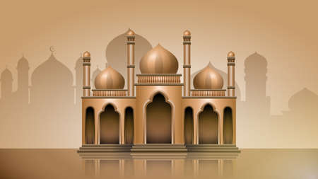 islamic vector illustration work of mosque buildingのイラスト素材
