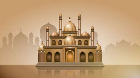 Islamic mosque elegant vector illustrationのイラスト素材