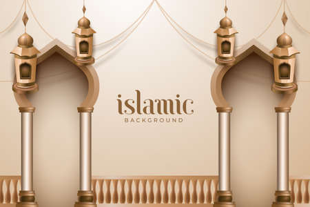 Islamic building nuance background designのイラスト素材