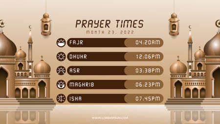 Islamic prayer time schedule vector templateのイラスト素材