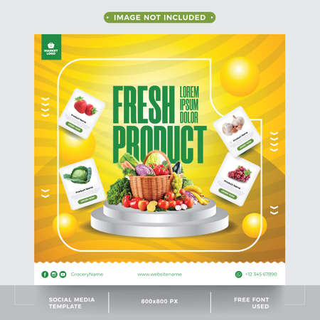 healthy food product cool advertising poster templateのイラスト素材