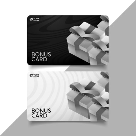 premium bonus card template design on black and white backgroundのイラスト素材